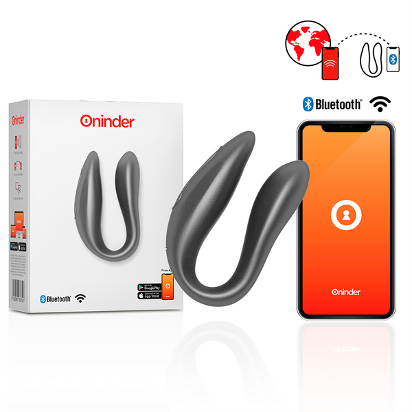 Смарт вибратор для пар DOUBLE PLEASURE, цвет: черный Oninder (Испания) O937706 фото