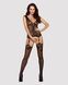 Бодистокинг Obsessive Bodystocking F221 , силуэтный цветочный рисунок, имитация чулок SO7228 фото 3