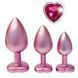 Set of three Dream Toys Gleaming Love anal plugs, sizes S, M, L, pearl, color Pink