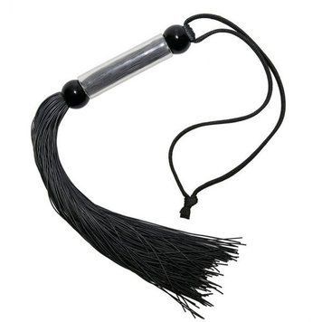 Whip black, transparent FLOGGER handle, 51 cm, Black