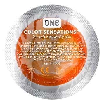 Набор латексных презервативов One Color Sensation силиконовой смазкой оранжевого цвета(цена за 5 шт) 202163-5 фото