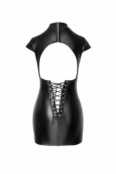 Sukienka Noir Handmade F309 Fantasy wetlook mini dress with lace up back, rozmiar S