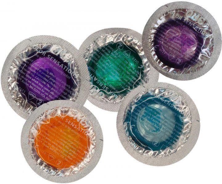 Набор латексных презервативов One Color Sensation силиконовой смазкой оранжевого цвета(цена за 5 шт) 202163-5 фото