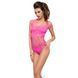 Bodystocking Passion BS035 r&oacute;żowy, body, imitacja topu i majteczek (Wyprzedaż)