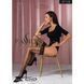 Stockings Passion ST118, on an openwork silicone elastic band, with a side vertical pattern, Black, 1/2