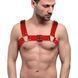 Мужская портупея на грудь Feral Feelings - Bulldog Harness Red Trasparent SO9306 фото 1